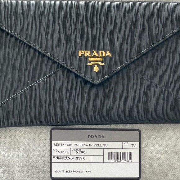 SOLD EUC Prada Black Envelope Wallet - Picture 7 of 9